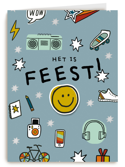 verjaardagskaart het is feest
