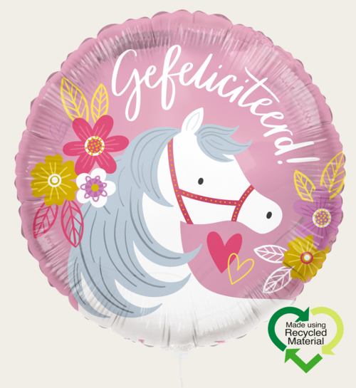 Ballon Paard Gefeliciteerd Roze Eco