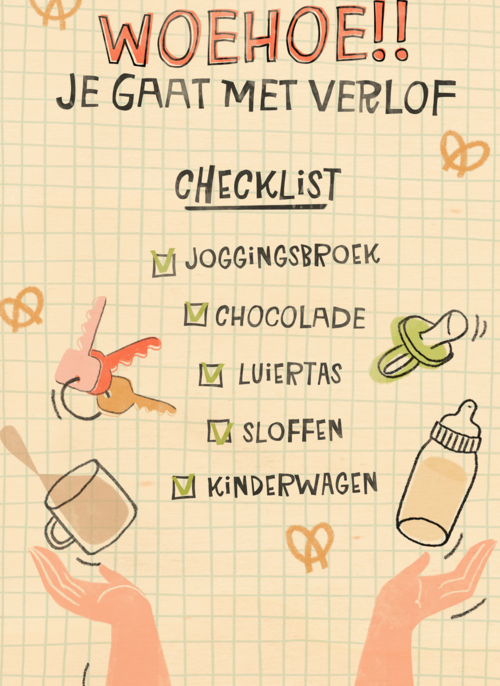 Houten Kaart Zwangerschapsverlof | Houten Kaart Hallmark | Zwangerschapsverlof | Zwangerschap Woehoe Je Gaat Met Verlof