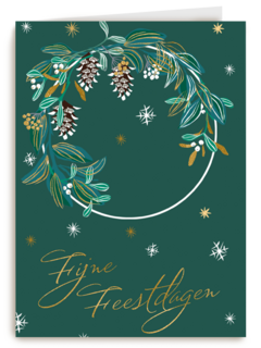 Stijlvolle kerstkaart kerstkrans