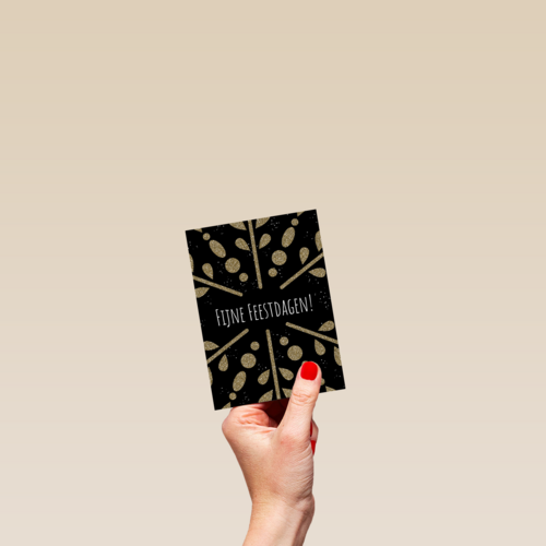 zakelijke kerstkaart met gouden ijskristal