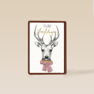 kerstkaart hert fijne feestdagen