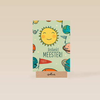 bedankt meester kaart met de zon en planeten
