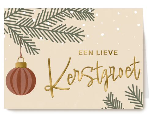 een lieve kerstgroet op beige achtergrond