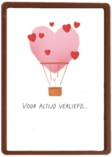Liefde kaart ballon met Voor altijd verliefd
