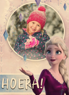 Frozen foto verjaardagskaart hoera
