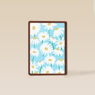 Blanco kaart met witte bloemen