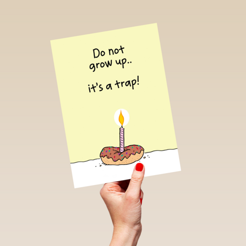 Verjaardagskaart man vrouw grappig Do not grow up