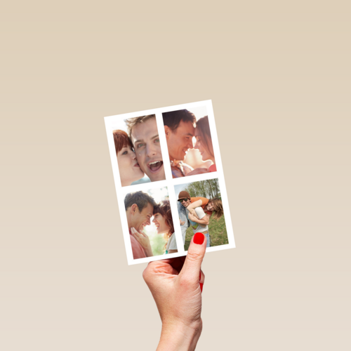 dubbele fotokaart staand vier gelijke foto