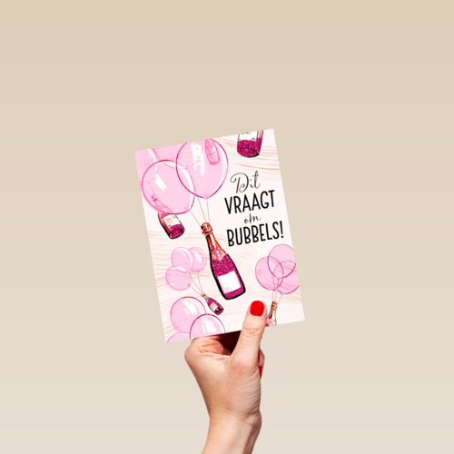 dit vraagt om roze bubbels