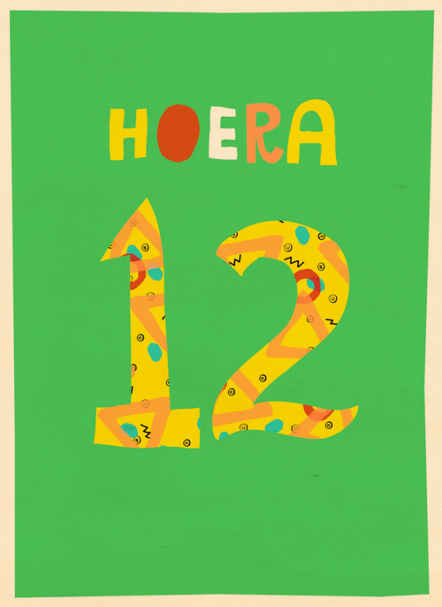 Verjaardagskaart 12 hoera jongen