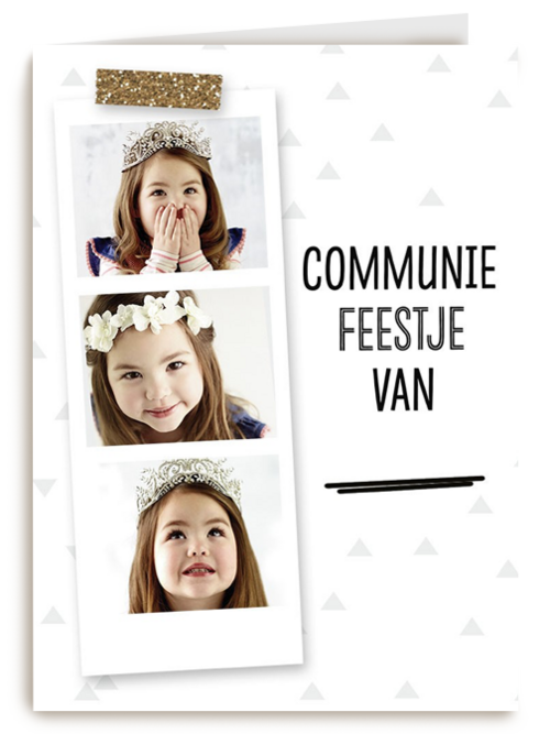 een uitnodiging van mijn communiefeest