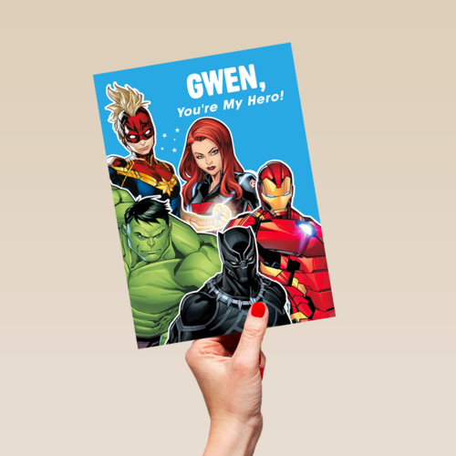 Verjaardagskaart Avengers you are my hero