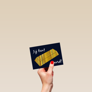 vaderdag kaart stijlvol jij bent goud waard goudstaaf
