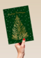 Stijlvolle kerstkaart met kerstboom
