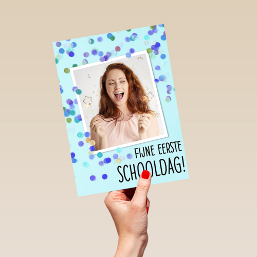 fijne eerste schooldag fotokaart