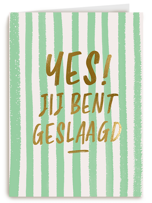 Geslaagd yes groen strepen