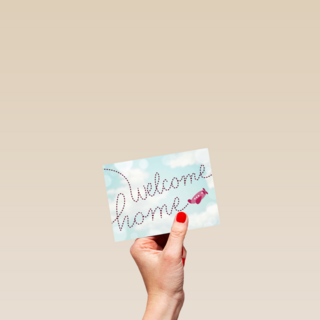 roze vliegtuigje welcome home