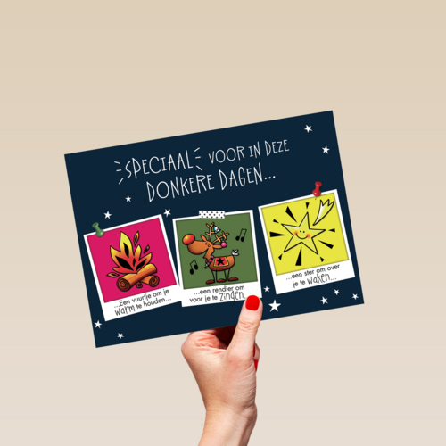 Kerstkaart speciaal voor de donkere dagen