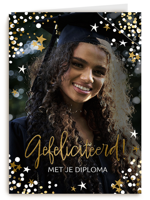 Geslaagd Gefeliciteerd Sparkle Fotokaart