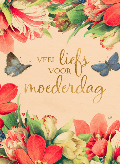 Houten Kaart Moederdag | Houten Kaart Hallmark | Moederdag | Marjolein Bastin Veel Liefs Voor Moederdag