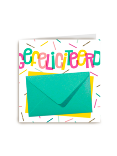 Felicitatiekaart groene envelop