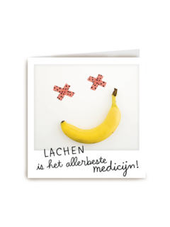 polaroid kaart lachen is het allerbeste medicijn