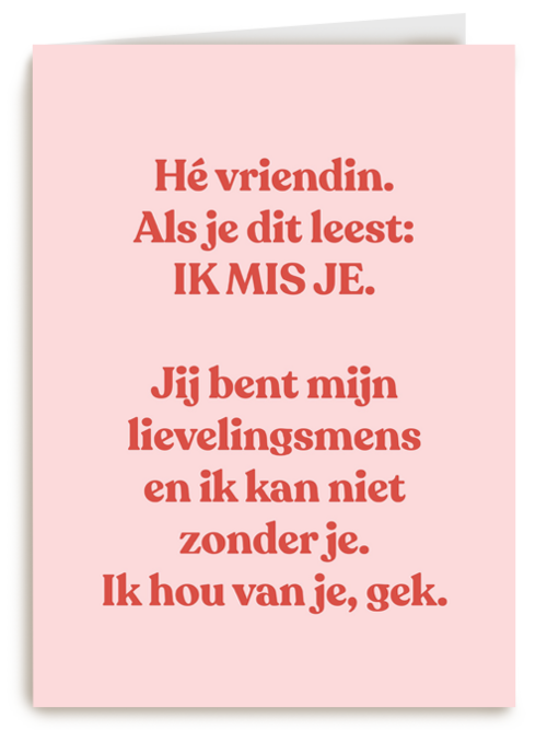 Vriendschapskaart vrouw missen powervrouw