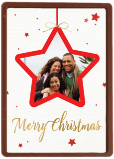 kerstkaart fotokaart rode kerstster