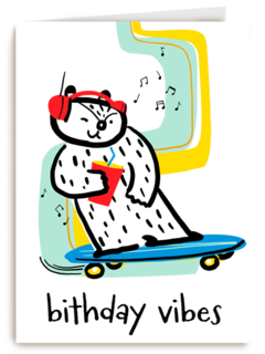 Verjaardagskaart skater birthday vibes