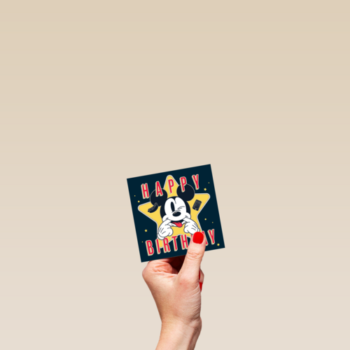 Verjaardagskaart Mickey Mouse met ster