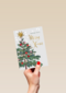 kerstkaart met kerstboom merry x mas