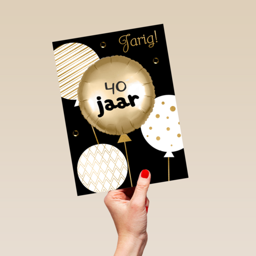 verjaardag kaart leeftijden 40 ballon