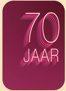 Verjaardagskaart 70 jaar karmijn