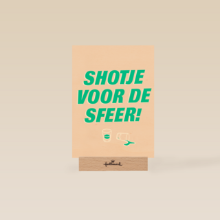 Verjaardagskaart man vrouw grappig shotje voor de sfeer