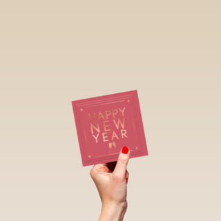 nieuwjaarskaart hip gouden letters happy new year