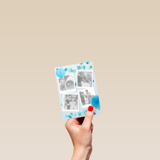 4 fotos slingers blauw