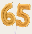 Cijferballon 65 Jaar Goud XL