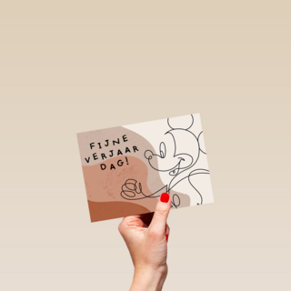 Mickey Mouse fijne verjaardag kaart