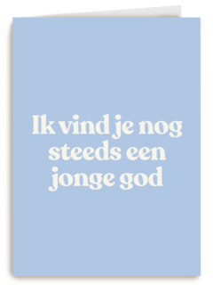 verjaardag kaart man nog steeds jonge god