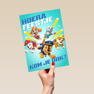 Paw Patrol Hoera Feestje uitnodiging