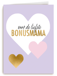 moederdag kaart stijlvol voor de liefste bonus mama