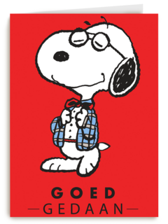 geslaagd kaart goed gedaan snoopy