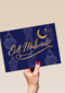 Eid Mubarak donkerblauw
