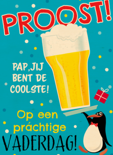 vaderdag kaart pinguin proost
