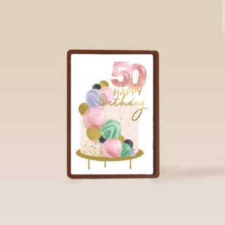 Verjaardagskaart 50 taart Happy Birthday