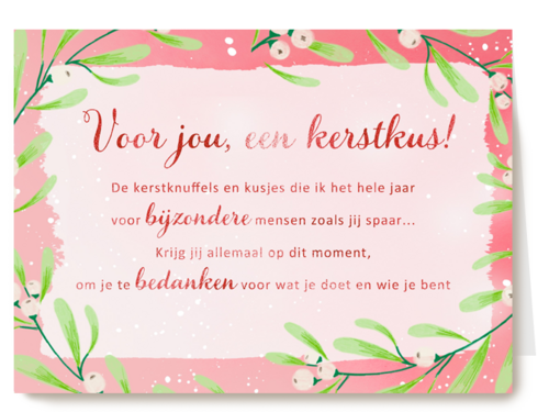Kerstkaart speciale momenten Voor jou een kerstkus