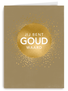 moederdag kaart stijlvol jij bent goud waard gouden cirkel