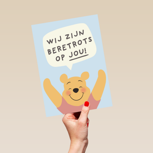 goed gedaan kaart winnie de pooh wij zijn beretrots op jou