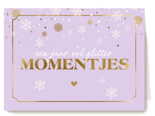 Kerstkaart een jaar vol glitter momentjes